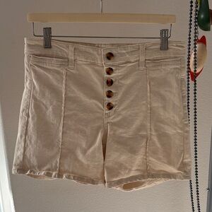 Pilcro and the Letterpress High Waist Cream Shorts